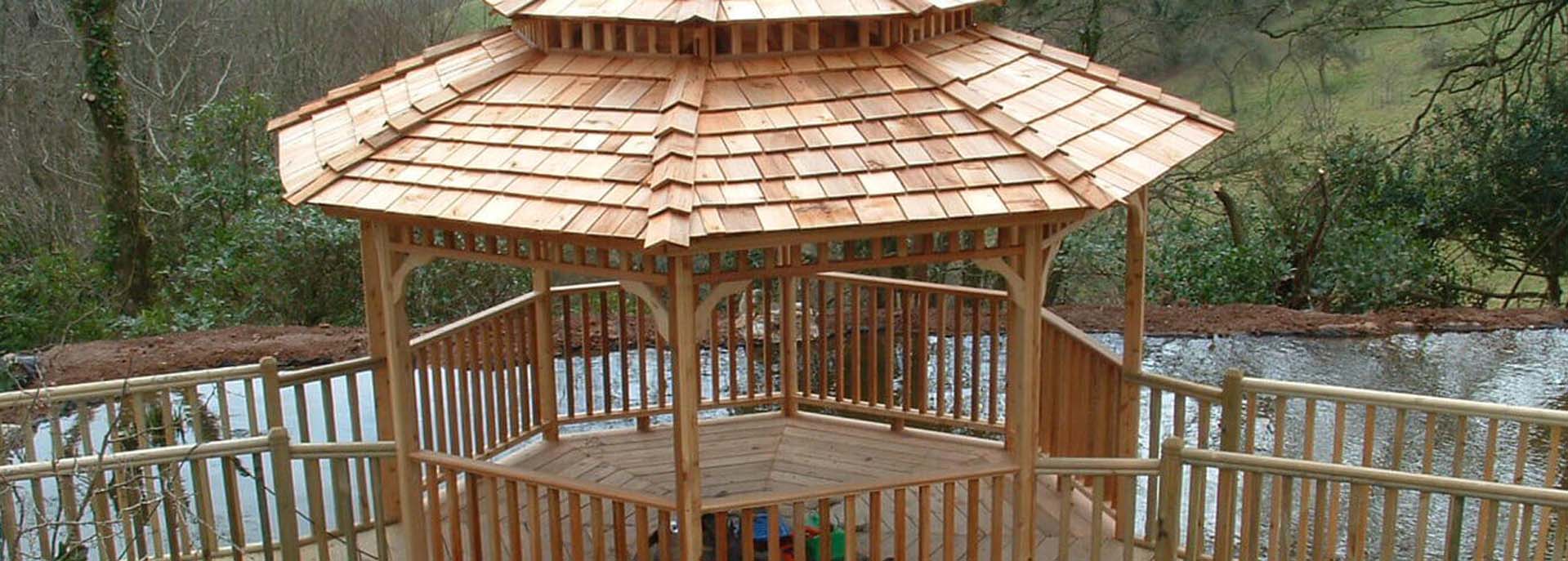 Wooden Cottages - Cedar Wood in Building Pergola And Gazebos Outdoor Design Banner